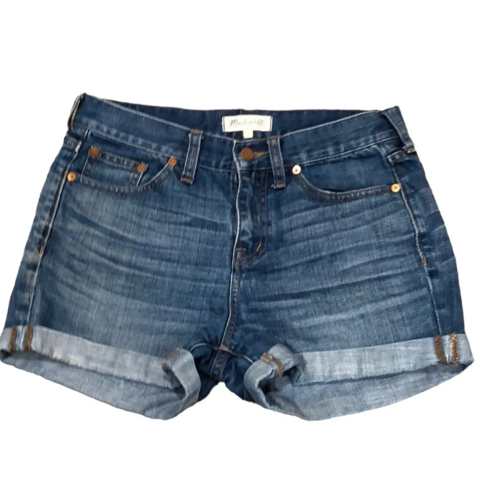 Madewell High Rise Shorts Size 26 Glenoaks Dark Blue Denim